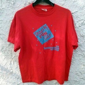 1987 Family Fun Day AI Institute Delaware T shirt Large Red